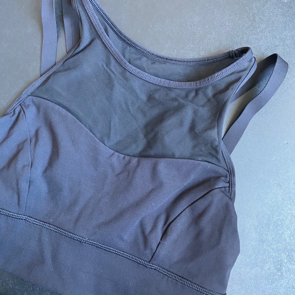 lulu high neck mesh sports bra